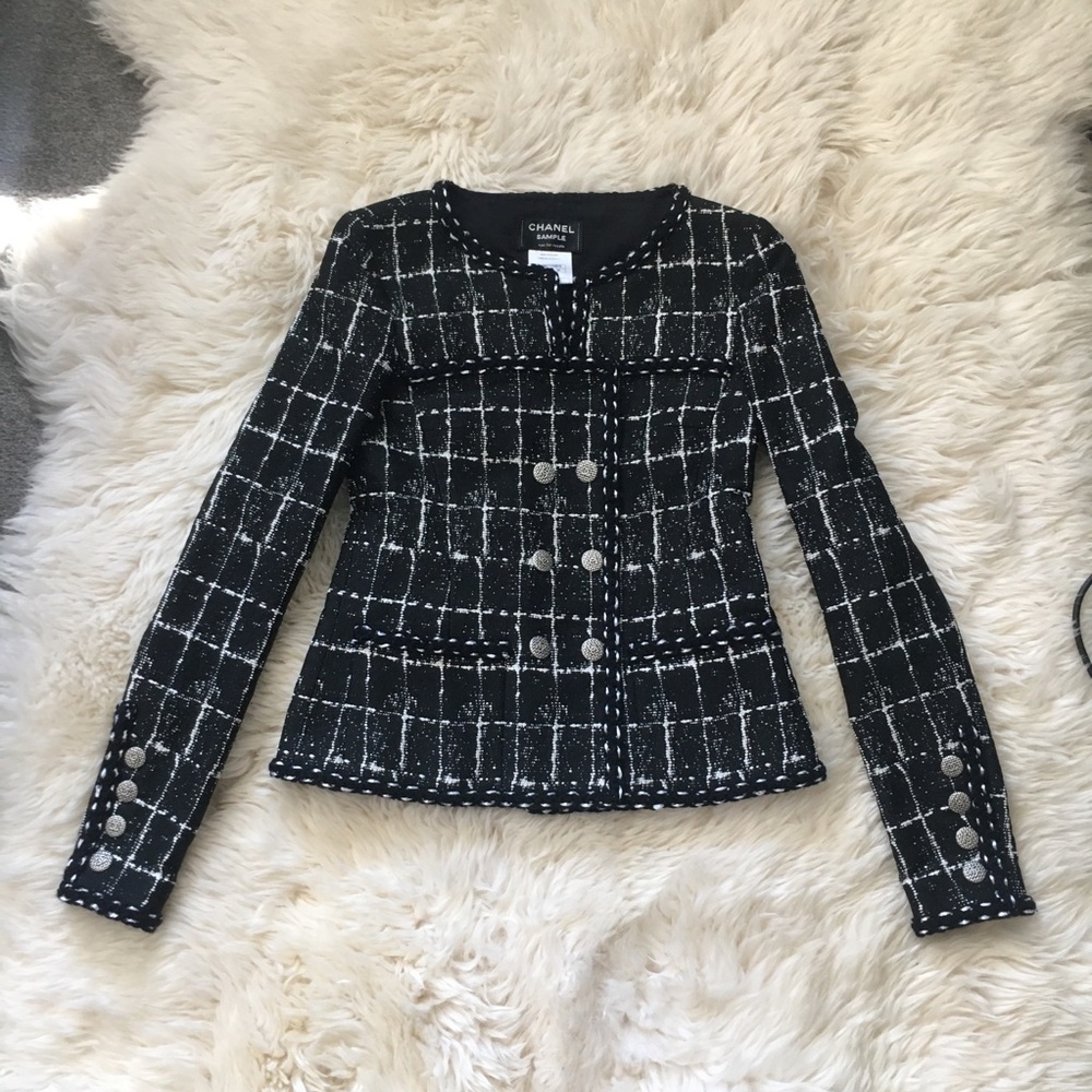 Chanel 2014 Sample Splatter Painted Jacket 38 S